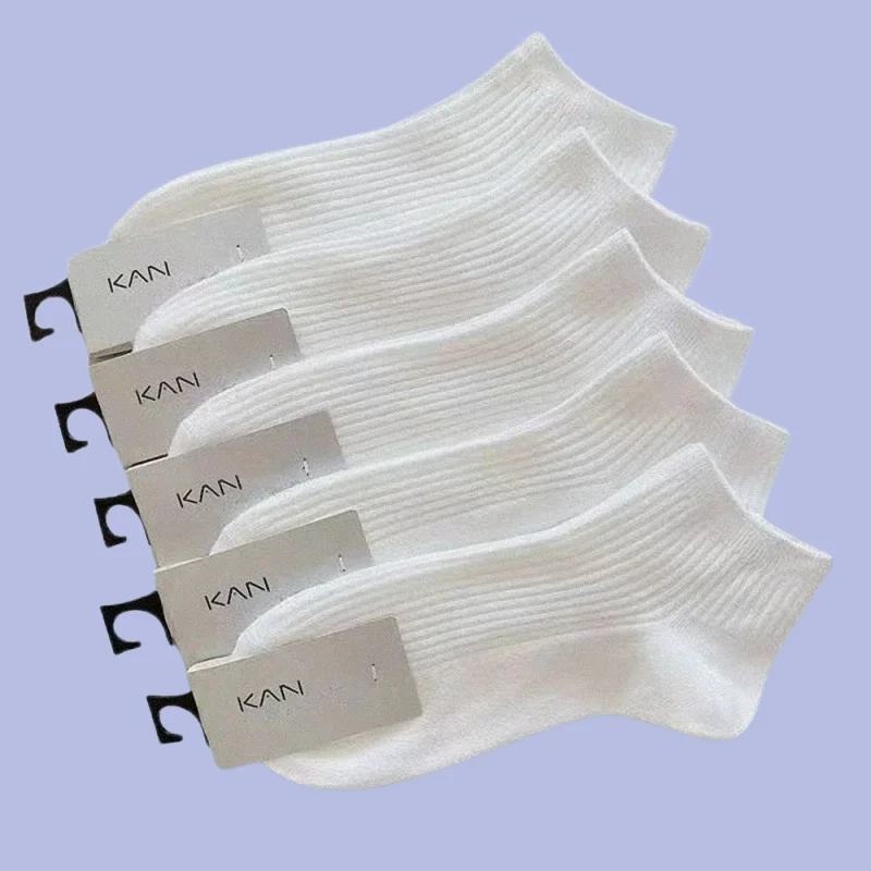 5/10 Pairs 2024 New Cotton Socks Ankle Men Women White Black Sport Invisible Sweat-absorbing Boys Low Cut Tube Boat Socks