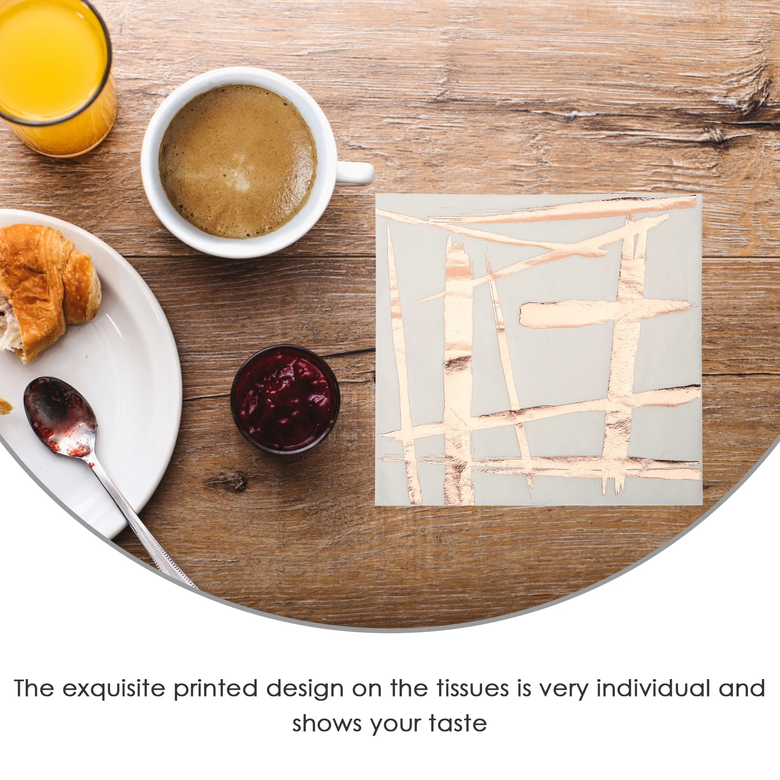 مناديل ورقية مطبوعة برقائق ذهبية لوازم حفلات الزفاف منديل عشاء مزخرف لطاولة عطلة الولائم #3