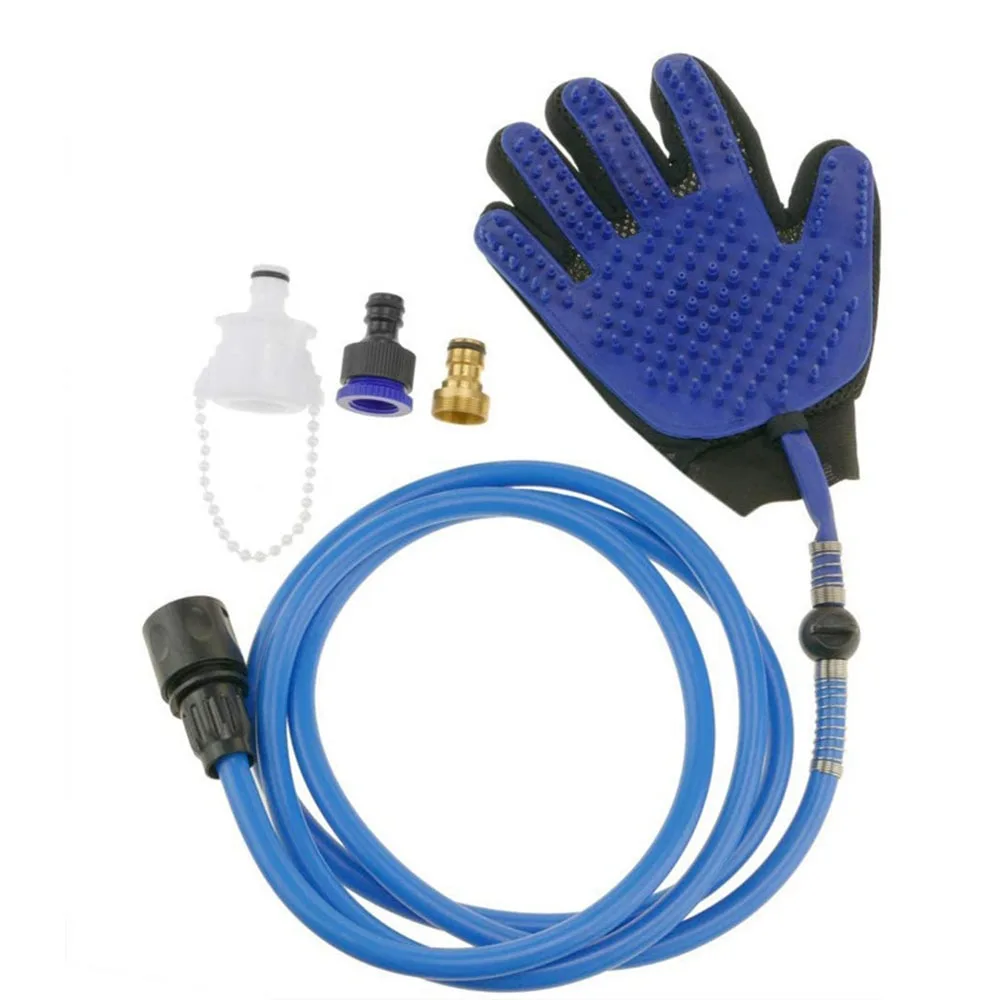 

Adjustable Pet Spray Bathing Gloves Eco Friendly Dehairing Brush Dog Showerhead with Connecting Hose Five Finger Tube Spray