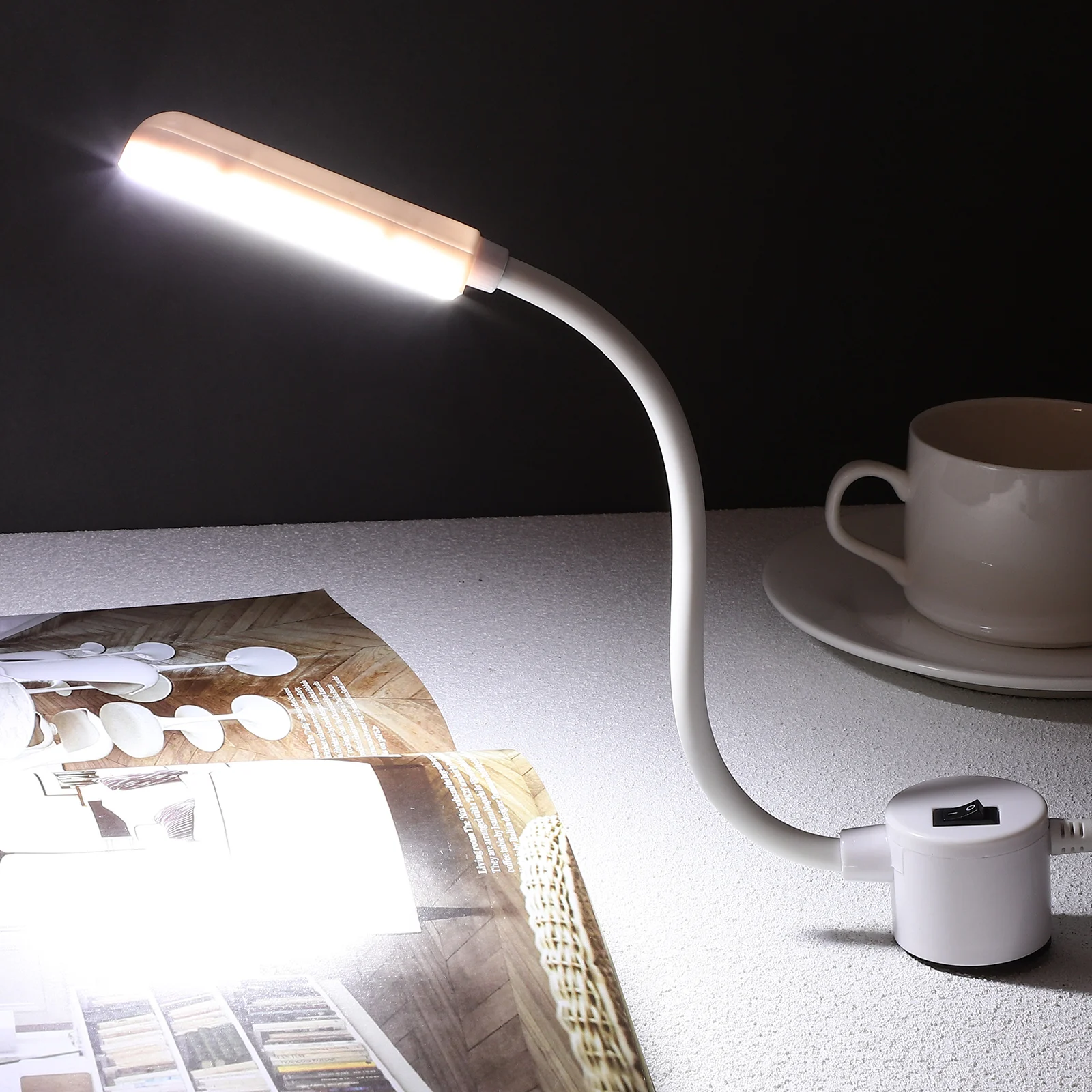 2Pcs Sewing Machine Light White COB LED 6W Magnetic Base Flexible Neck Workbench Lamp for Craft Small Led Work Light