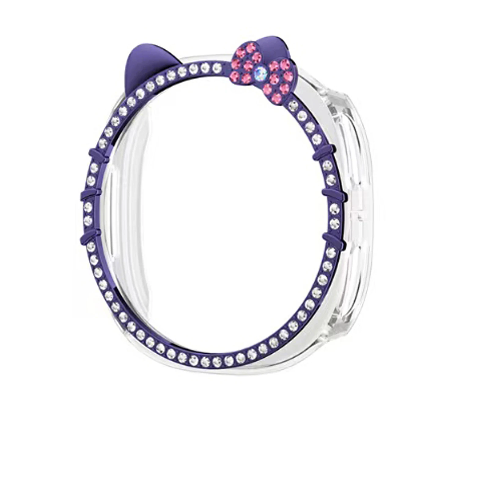 حافظة لطيفة على شكل قطة كيتي لساعة سامسونج جالاكسي 8 40 مللي متر 44 مللي متر حامي الماس ملحقات الساعة الذكية للنساء غطاء سامسونج watch8