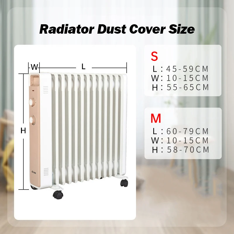 Washable Radiator Dust Cover Household Oil Tin Dust Cover Electric Heater Dust Cover Fabric Stretch Cover Home Storage Cleaning