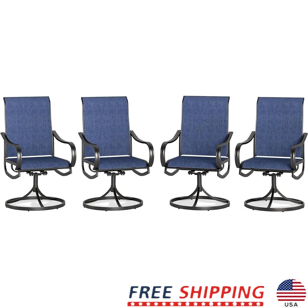 

Swivel Patio Chairs Set of 4 Outdoor Dining Chairs Heavy Duty Metal Frame Textilene Weather-Resistant Comfortable Ergonomic