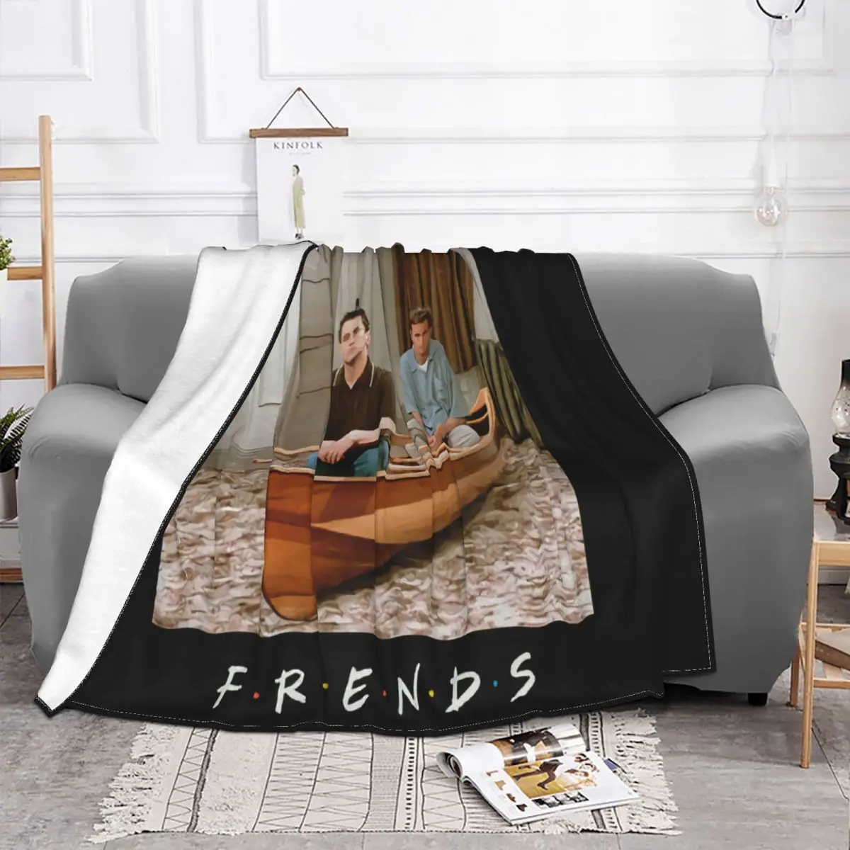 Friends Mens Joey And Chandler Boat Personalized Youth High Quality High Quanlity High Quanlity Kawaii Simple Throw Blanket