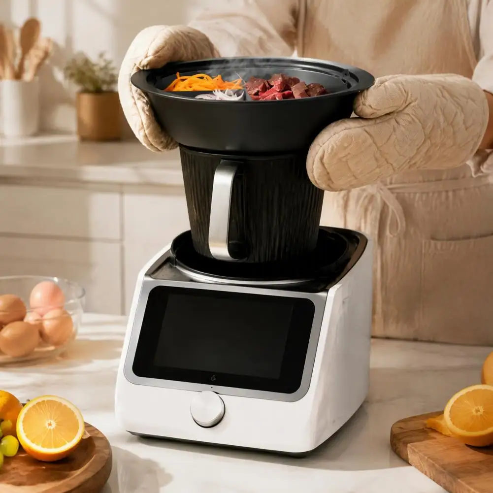Силиконовый решетчатый поддон для приготовления на пару для Thermomix TM7, пищевой, антипригарный, термостойкий кухонный аксессуар для здорового приготовления пищи и выпечки.