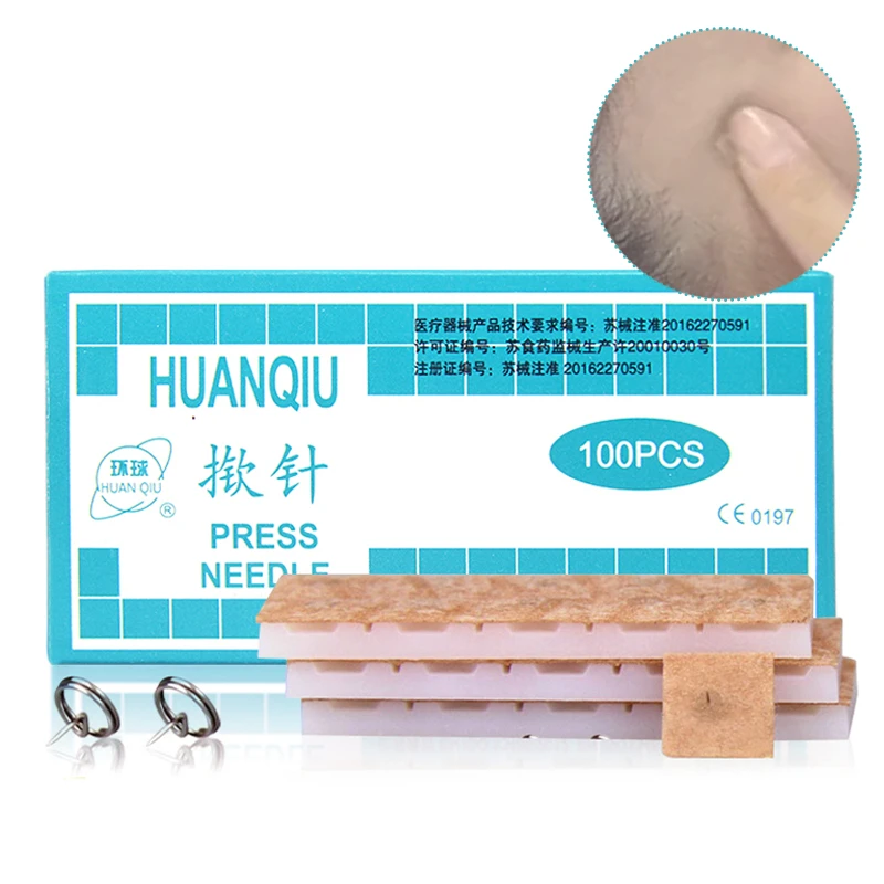 100Pcs/box Multi-Condition Ear Seed Press Needles Embedded  Acupuncture Vaccaria Plaster Bean Massagee Meridian Acupoints