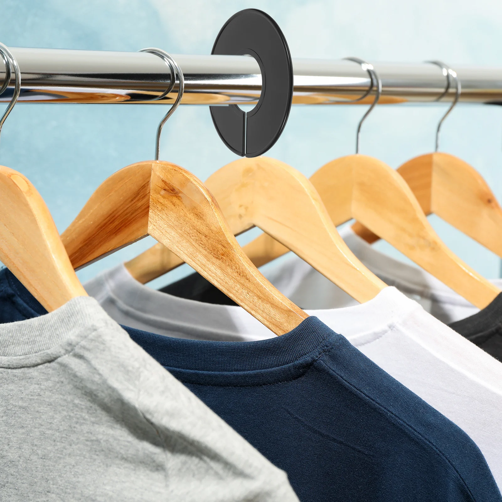 ตัวแบ่งช่องตู้เสื้อผ้าพลาสติก 20 ชิ้น สีเขียว รูปทรงกลม ป้ายบอกขนาดตู้เสื้อผ้า ป้ายเปล่าสำหรับแขวนเสื้อผ้า อุปกรณ์จัดระเบียบตู้เสื้อผ้า