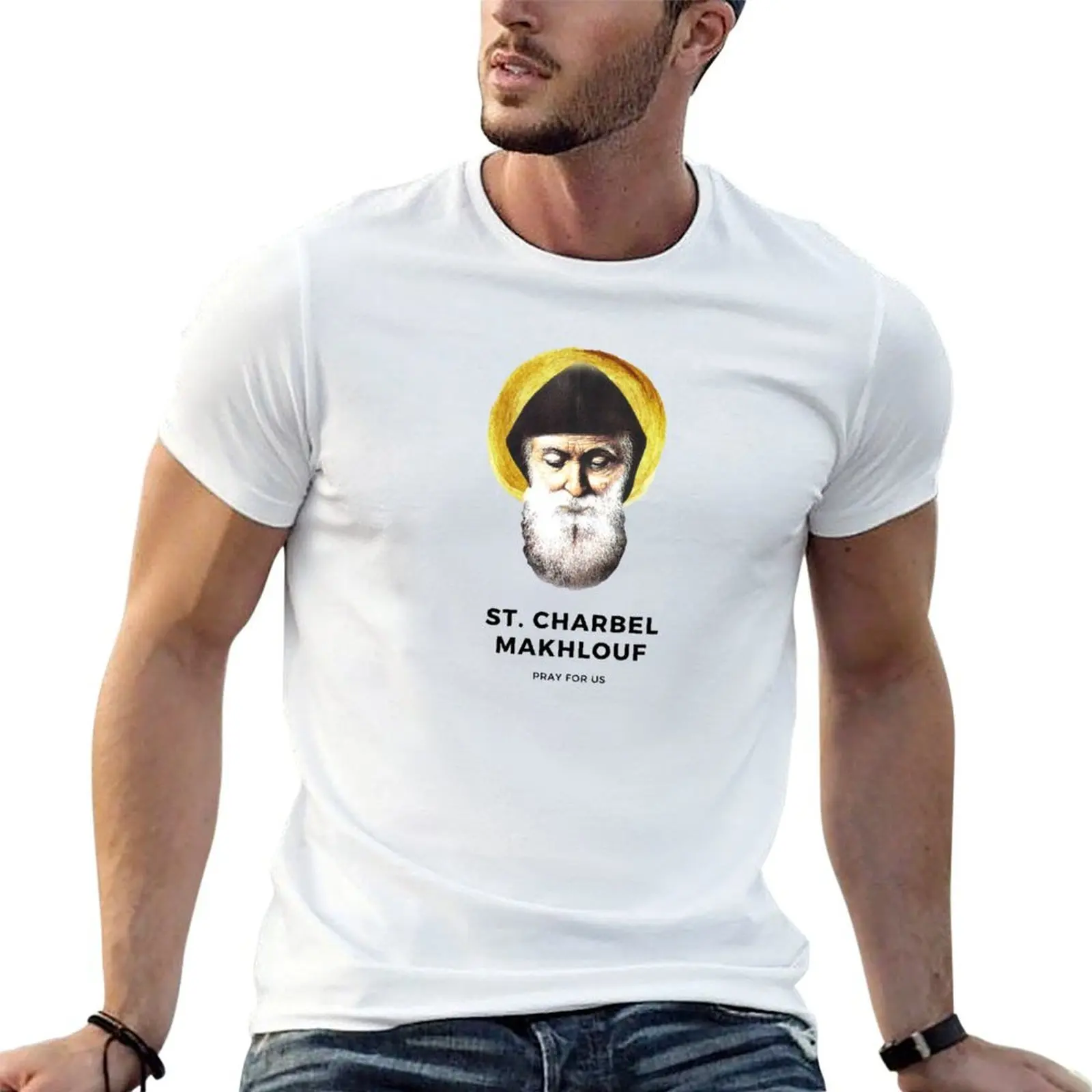 

St. Charbel Makhlouf pray for us T-Shirt graphic t shirts for man t shirt man luxury T-Shirt