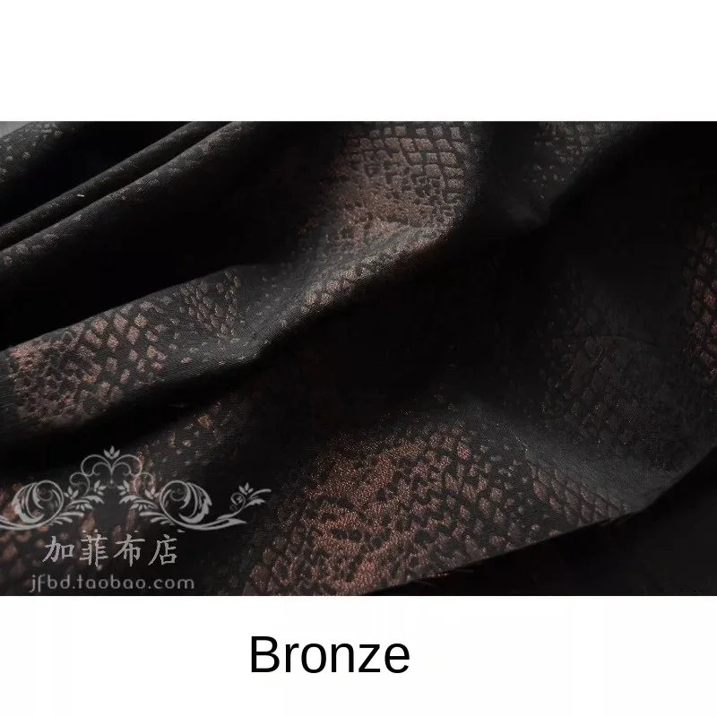 الذهب سلك الجاكار النسيج بيثون نمط Hanfu البوليستر مادة الاكريليك الجملة القماش DIY بها بنفسك الملابس الخياطة بالمتر #3