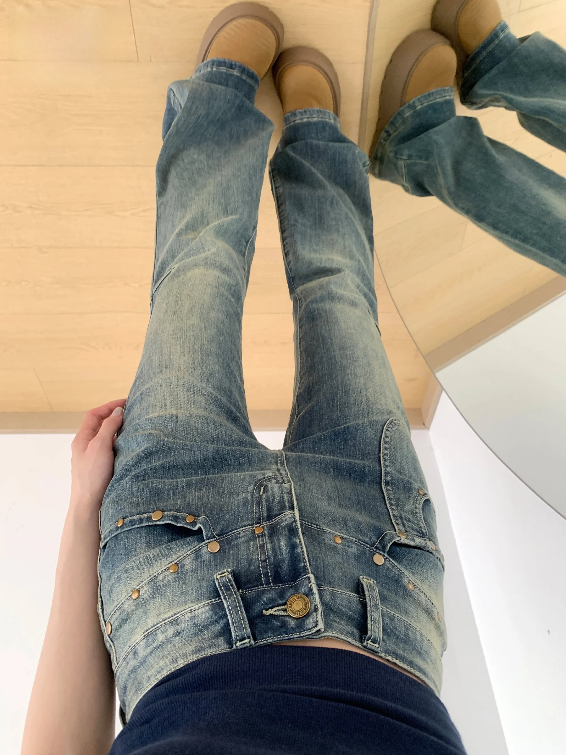 

Американские ретро-джинсы с высокой талией и расклешенными штанинами, женские, летние, новые, маленькие размеры, утягивающие, расклешенные брюки-клеш