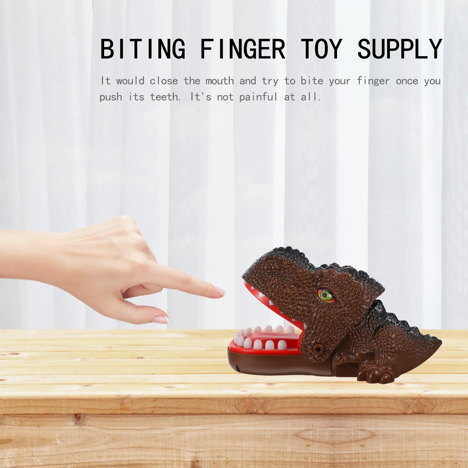 Rubber Dinosaur Finger Biting Game Fun Kids Plaything Biting Teeth Game Bedroom Relax Relaxation Party Entertainment Family