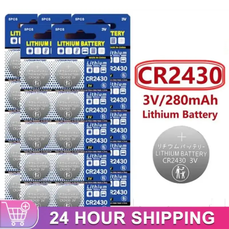 NEW CR2430 3V Lithium Battery CR 2430 DL2430 BR2430 280mAh Button Coin Batteries for Key Fob Watch Alarm Clock Remote Control