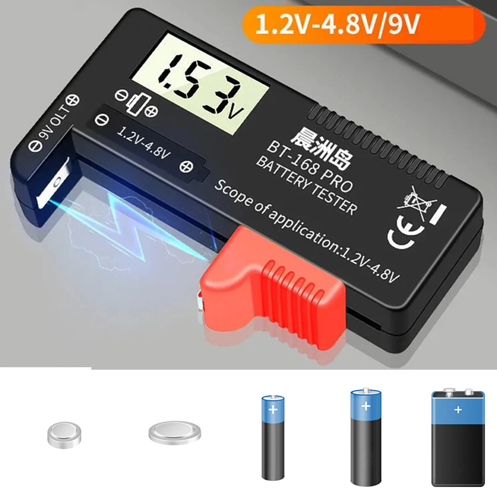 

Battery Tester AAA Voltage Remaining Power Detector 18650 Lithium Battery Level Tester Voltage Meter Battery Capacity Indicator