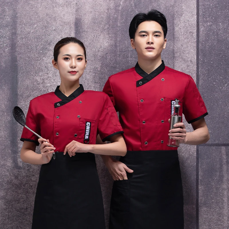 Giacca da cuoco uomo donna cappotto da cuoco sala da pranzo uniforme abbigliamento da cucina abbigliamento da lavoro per Hotel camicia da cuoco tuta da cameriere da forno