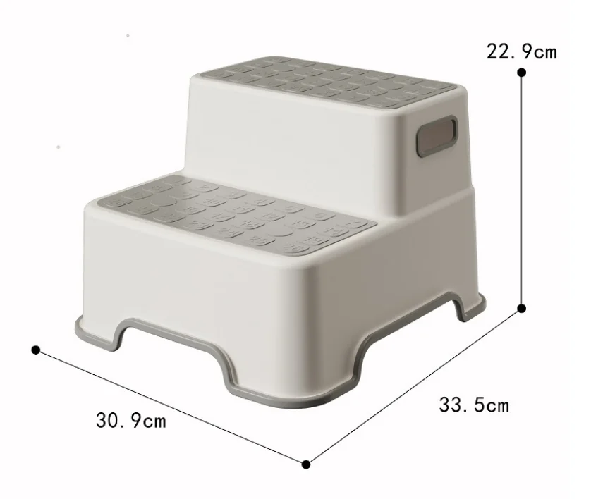 Suitable for Toilet Training and Sink - Plastic, No Electricity Required Portable Step Stool Bathroom Anti Slip Two-step Ladder