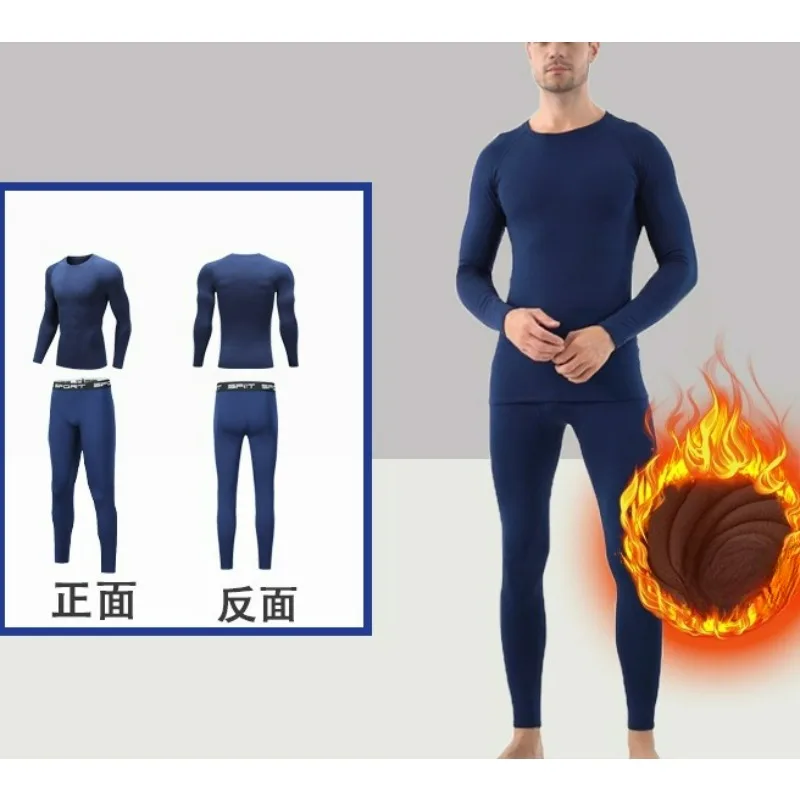 مجموعة مخملية سميكة وضيقة للرجال للياقة البدنية والرياضة ومرونة عالية وضغط وسرعة الجفاف ملابس كرة السلة في الهواء الطلق