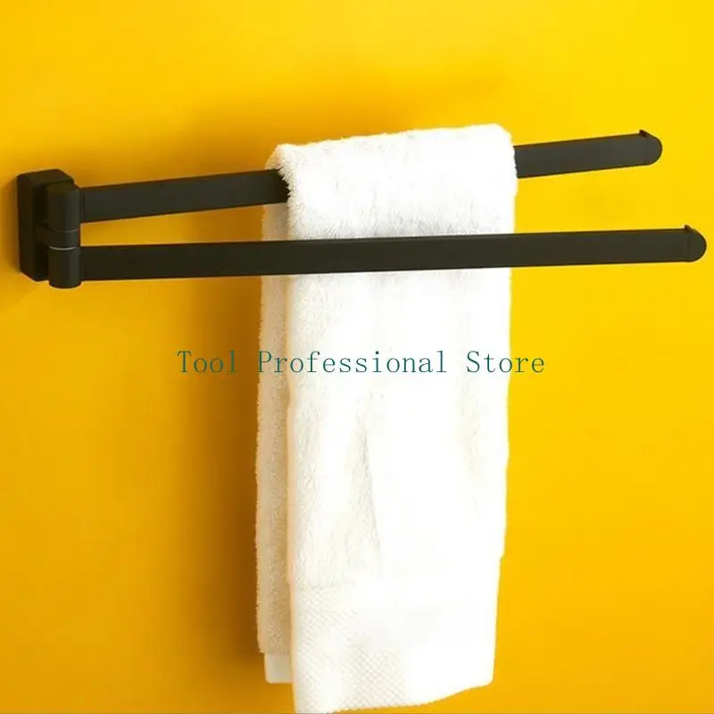 

57QF Wall Mount Bathroom Towel Rack Space Saving Towel 2 Arms