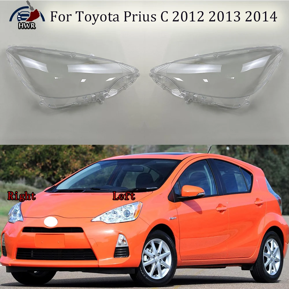 

For Toyota Prius C 2012 2013 2014 Front Headlamp Cover Transparent Lampshades Lamp Shell Masks Headlight Shade Lens Plexiglass