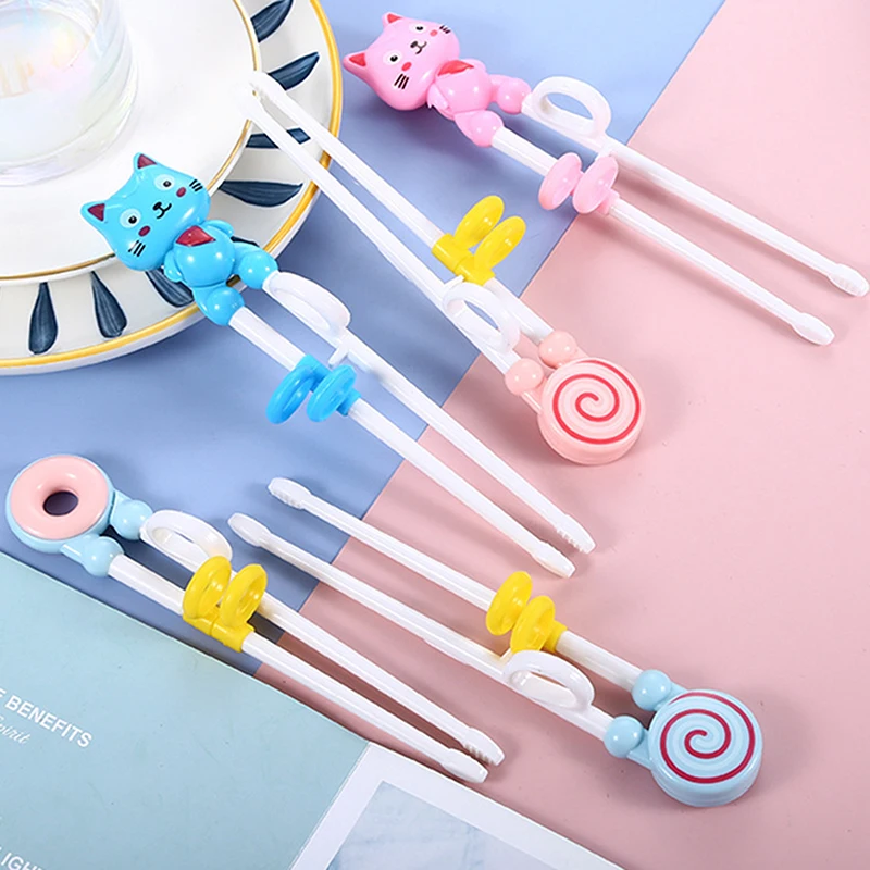 Cute Cartoon Animal Head Chopsticks Home Party Plastic Environmentally Friendly Children Eating Training Baby Learn Chopsticks