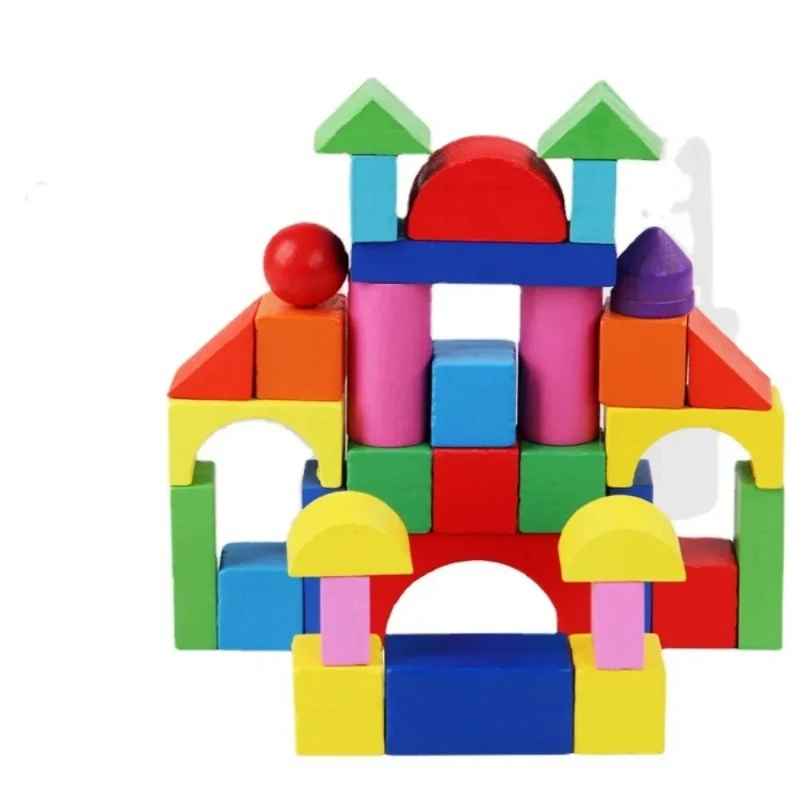 Nuovo 34PCS Kid Montessori Puzzle geometrico Giocattolo Blocchi colorati Gioco di pensiero fai da te Giocattolo sensoriale Educazione Ausili per l'apprendimento per i bambini