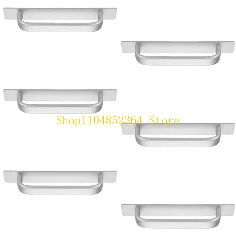 652F Pack of 6 No Drill Adhesive Aluminum Cupboard Handles 147mm Smooth Surfaces Grip