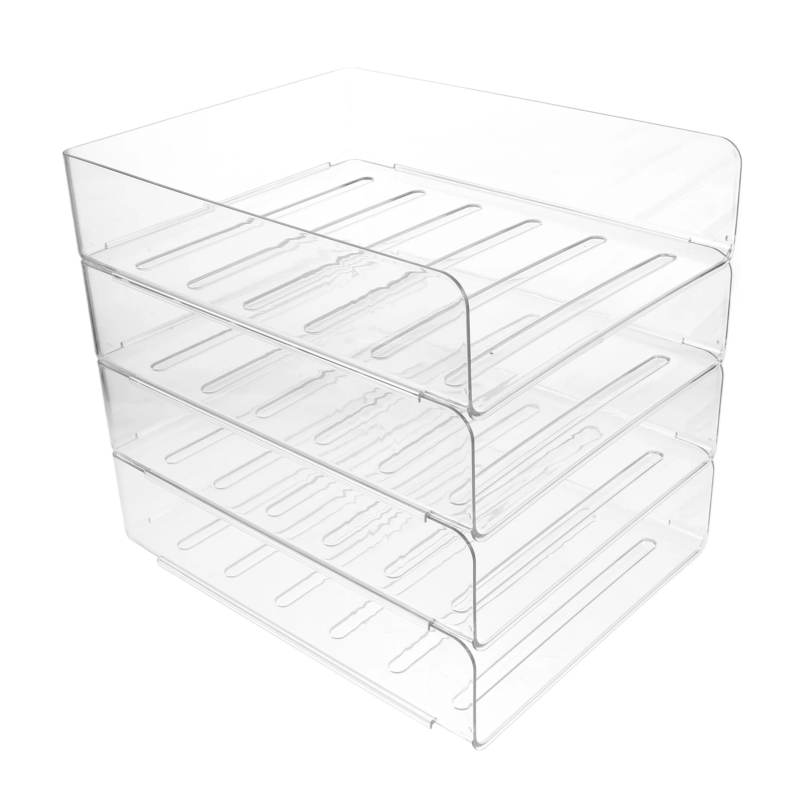 

4pcs Desk Organizer Clear Stackable Trays Paper Tier Plastic Accessories A4 Storage File Letter Tray Office Document Holder