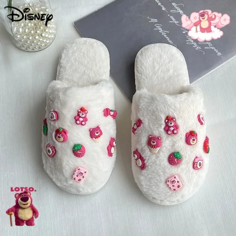 شباشب قطنية لطيفة على شكل كارتون ديزني للفتيات، شباشب قطنية دافئة عصرية وبسيطة للمنزل الحلو للخريف والشتاء