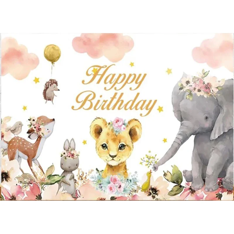 Foglie verdi casa della foresta amici scoiattolo giraffa volpe fotografia sfondo Prop neonato festa di compleanno sfondo XY-03