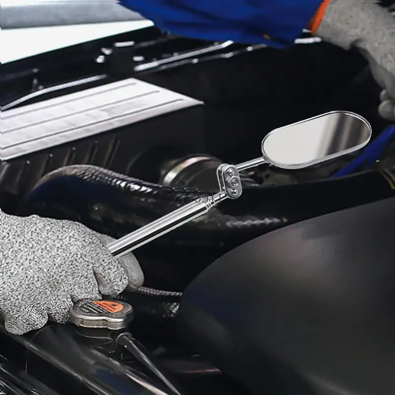 مرآة فحص الماكينة، مرآة ميكانيكا دوران 360 درجة، مرآة تلسكوبية، فحص قابل للتمديد، كشف من الفولاذ المقاوم للصدأ