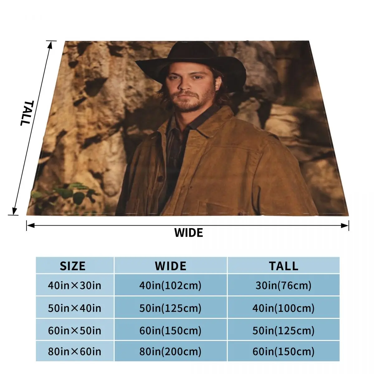 Luke Grimes Throw Blanket Sleeping Bag for winter Large Blankets