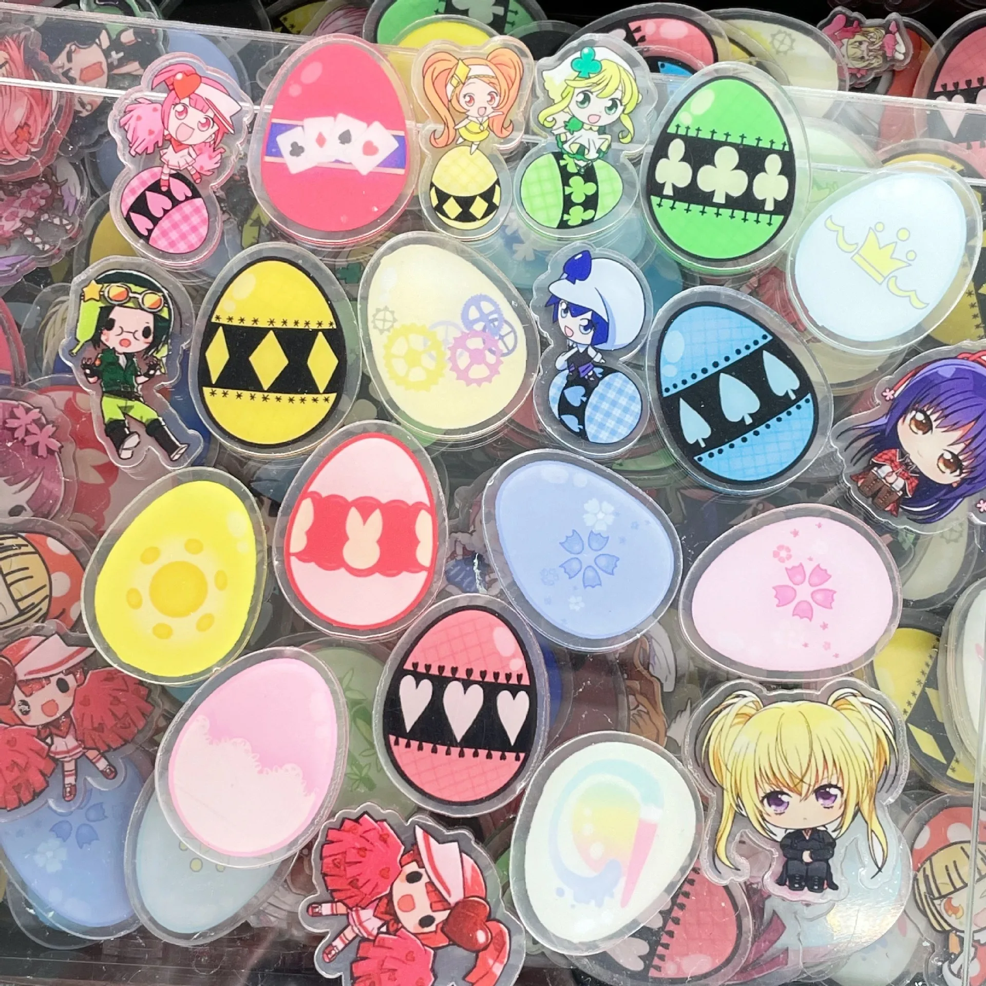 4cm 100/500g ONE PIECE Jujutsu Kaisen Demon Slayer Acrylic Cartoon Series Handmade DIY Keychain PP Clip Accessories Material image 3
