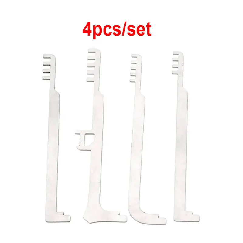 4Pcs Silver Pick Combs Stainless Steel Comb Tools For Firefighting Repair Comb Picks Comb Lock Picks Metal Teeth Tools