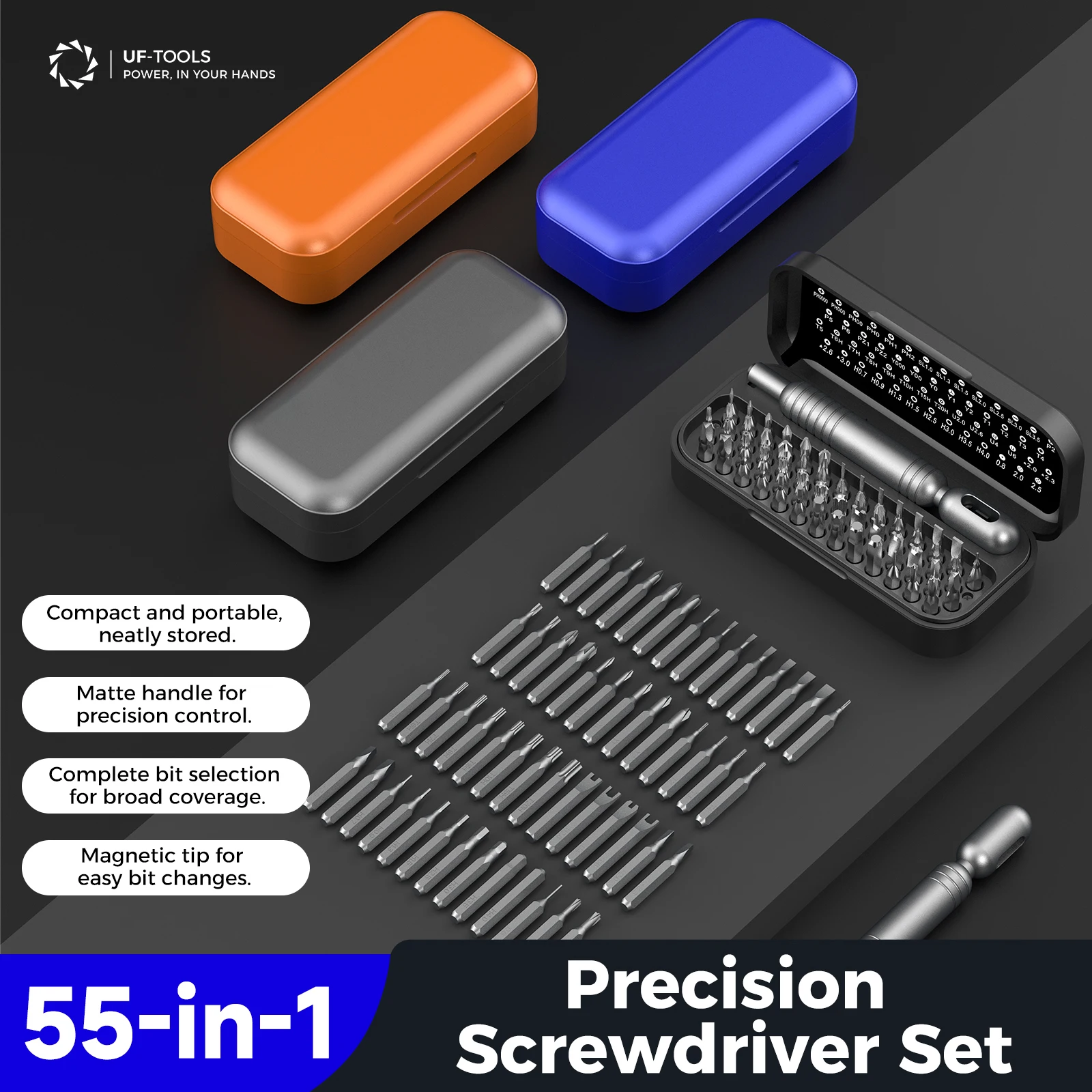 Mini Precision Screwdriver Set 55 in 1 Electronic Torx Screwdriver Opening Repair Tools Kit for iPhone Camera Watch Tablet PC