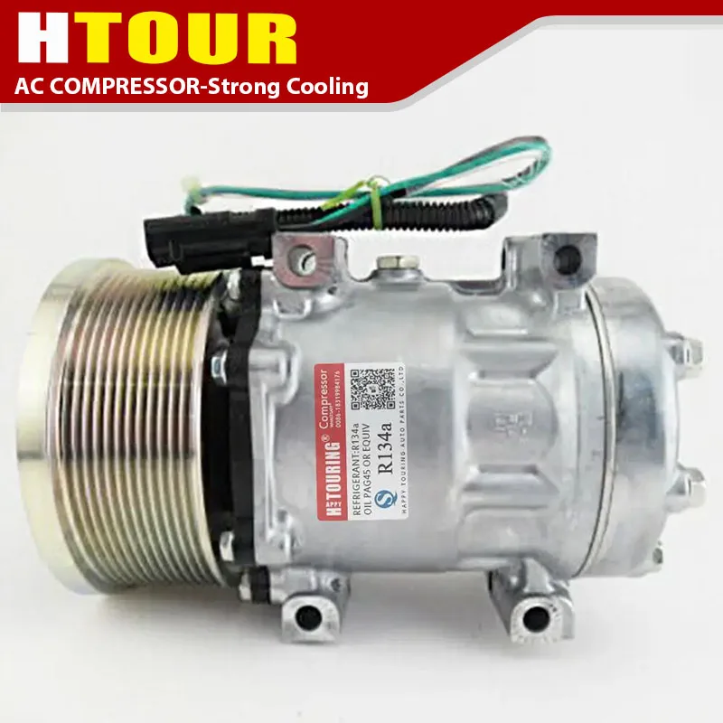 7H15 A/C Compressor SD7H15-6095 3729295 372-9295 for Caterpillar 320D2 329D2 320ELRR 538GF 558LL 320D2FMGF 320E D2L D2 24v 12pk