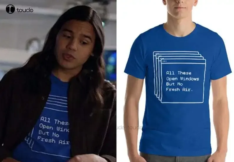 سيسكو الأزرق جميع النوافذ المفتوحة ولكن لا الهواء النقي الطالب الذي يذاكر كثيرا مهندس الكمبيوتر تي شيرت هدية الكريسماس الشارع الشهير Xs-5Xl التي شيرت