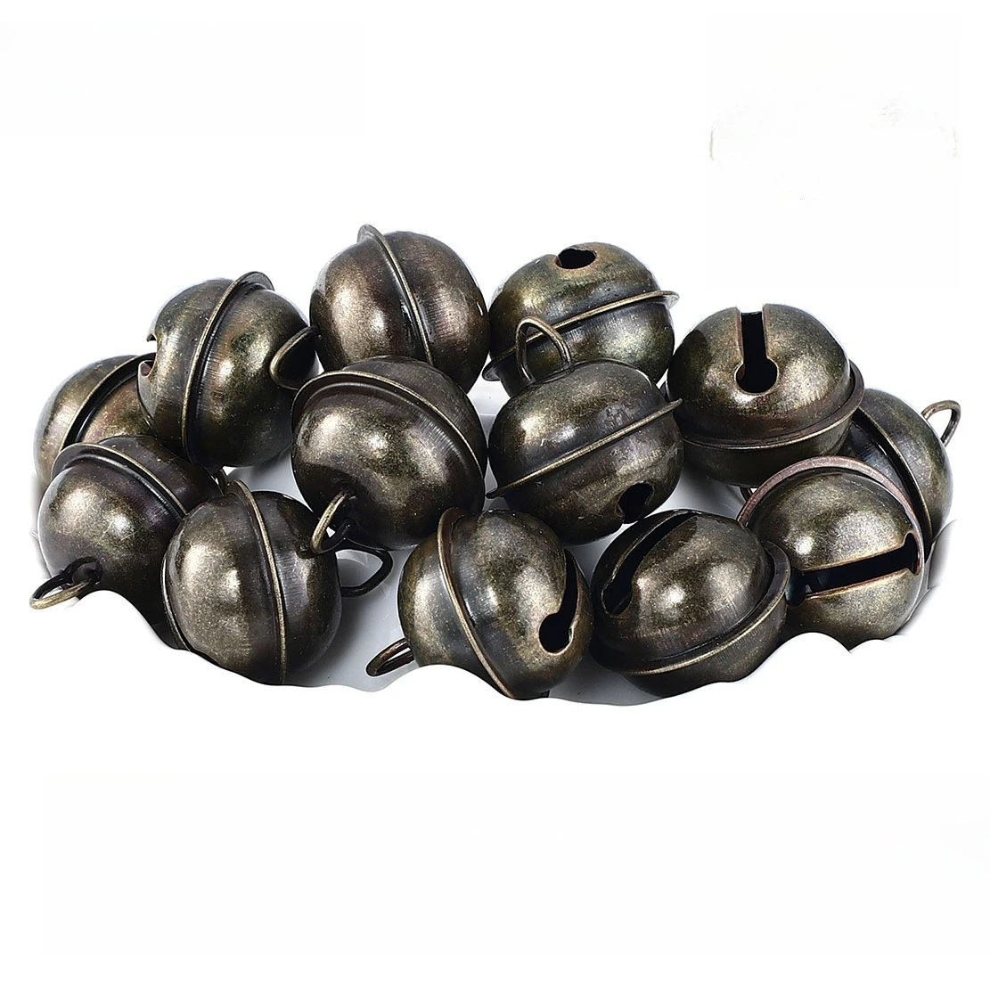 Campana de hierro de bronce Vintage, Collar para mascotas con sonido fuerte de 22mm, campana para perro, gato, ganado, decoración artesanal hecha a mano con lazo colgante