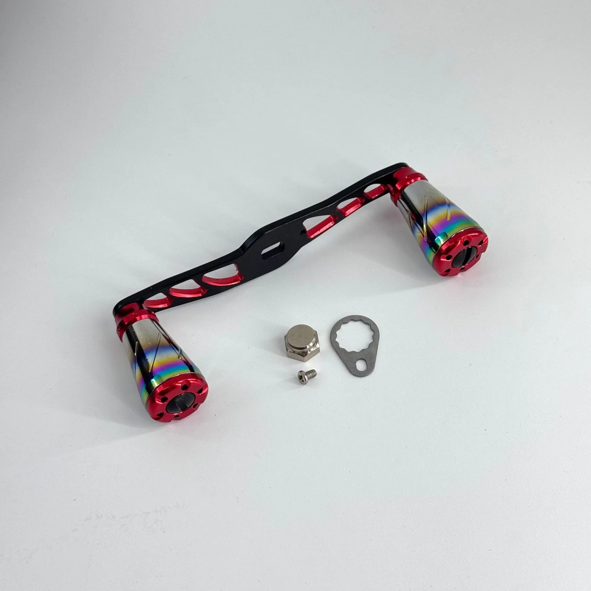 Fishing Rocker Arm Handle for Baitcasting Reel Systems with Streamlined Aluminum Design and Mechanical Reliability