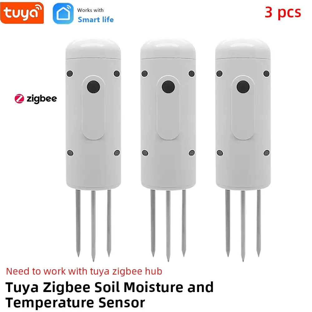Tuya Zigbee Smart Water Valve Controller Sprinkler Druppelirrigatiesysteem en Tuya Zigbee Bodem Vocht-en Temperatuursensor