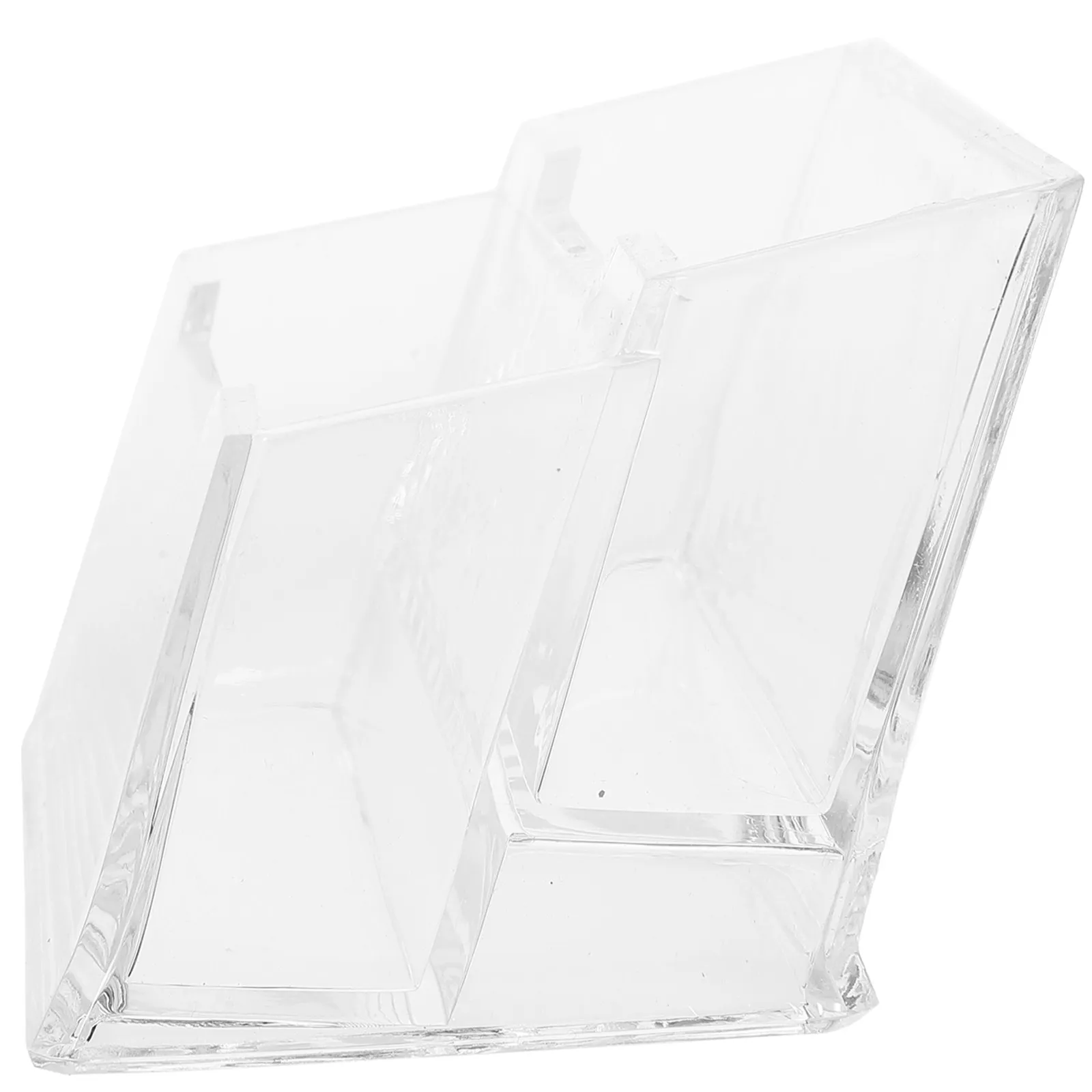 Business Card Organizer for Desk Transparent PP Card Display Stand with Stable Base Elegant Office Table Decoration Vertical