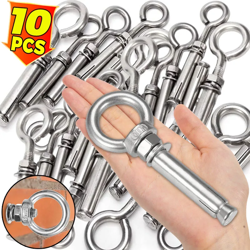

Stainless Steel Lifting Eye Bolts M6 Heavy Duty Expansion Bolt Screw Fixing Wire Rope Lifting Ring Nut Screw Hardware Fasteners