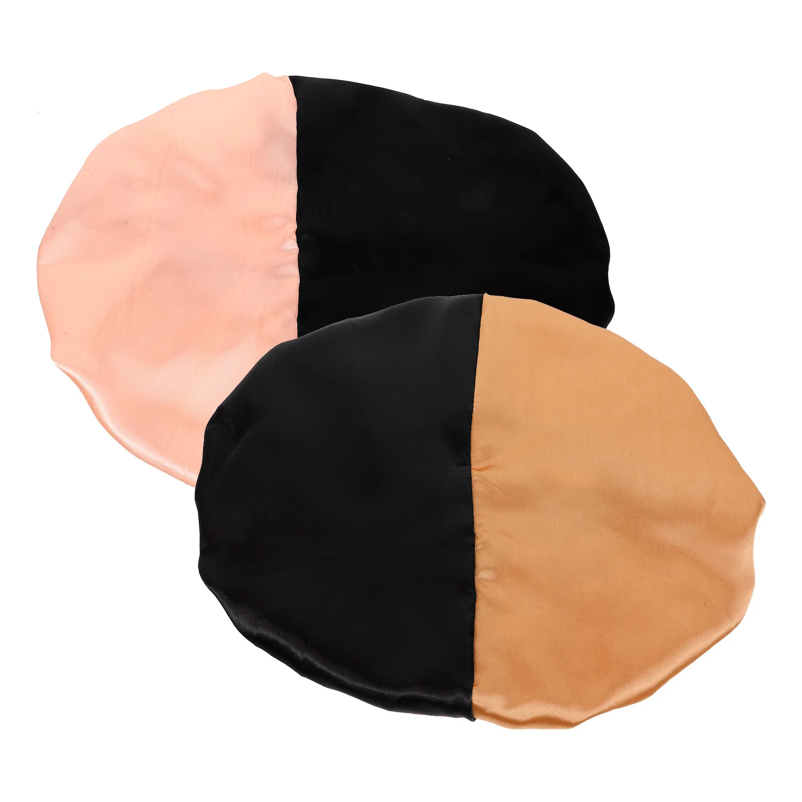 

2Pcs Stylish Wide Brim Sleep Hat Breathable Design Full Coverage Protection Decorative Elastic Sleeping Cap for Chemotherapy