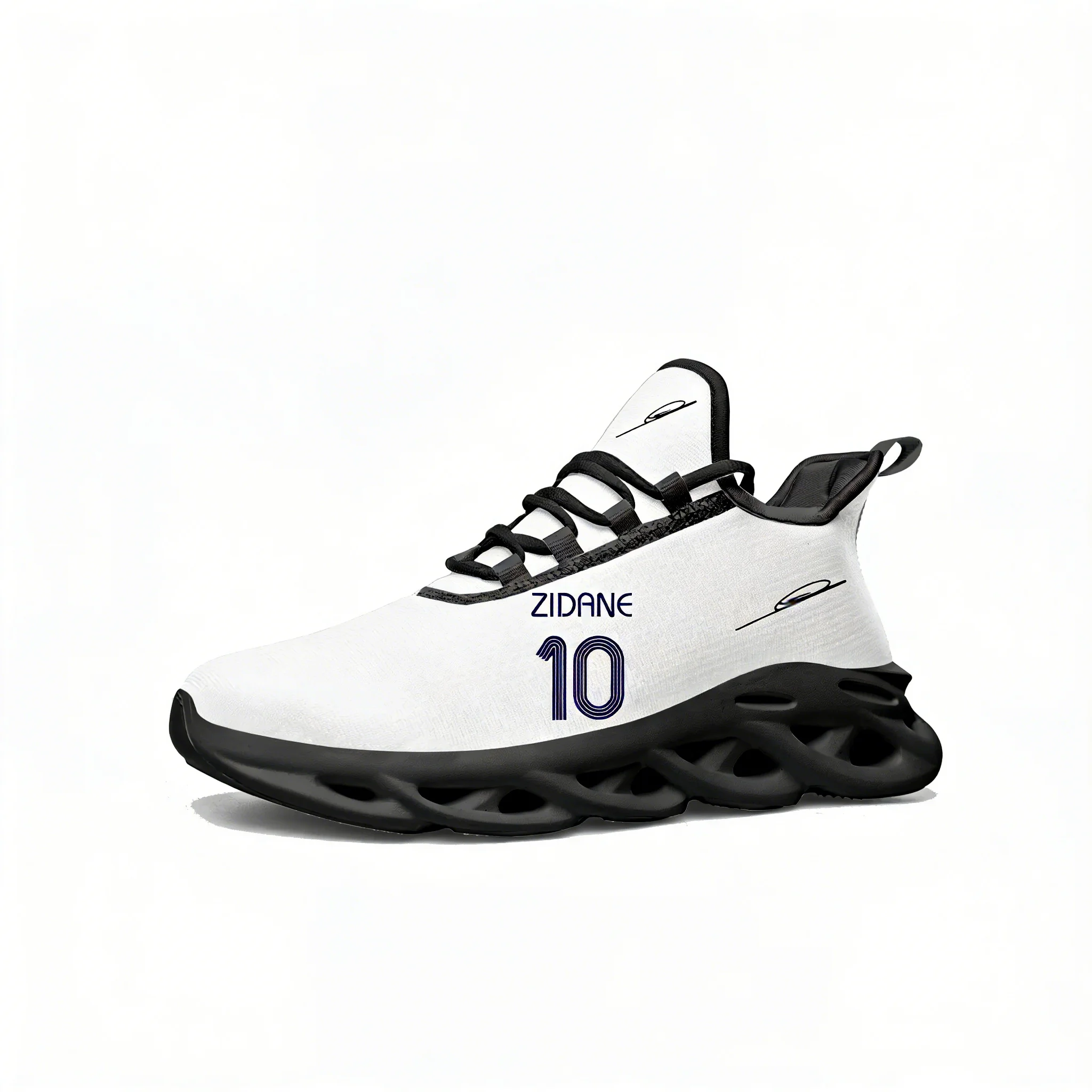 

Zidane No.10 Running Sneakers Mens Womens Sports Shoes France Soccer Star Sneaker Lace Up Mesh Footwear Tailor Made Shoe Black