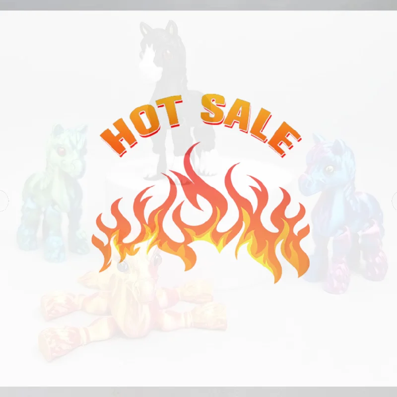 1 قطعة لون عشوائي الكل في واحد صب ثلاثية الأبعاد مطبوعة الحصان مقلد تمثال لطيف الحصان المشترك الذيل المنقولة تمثال مكتب ديكور #1