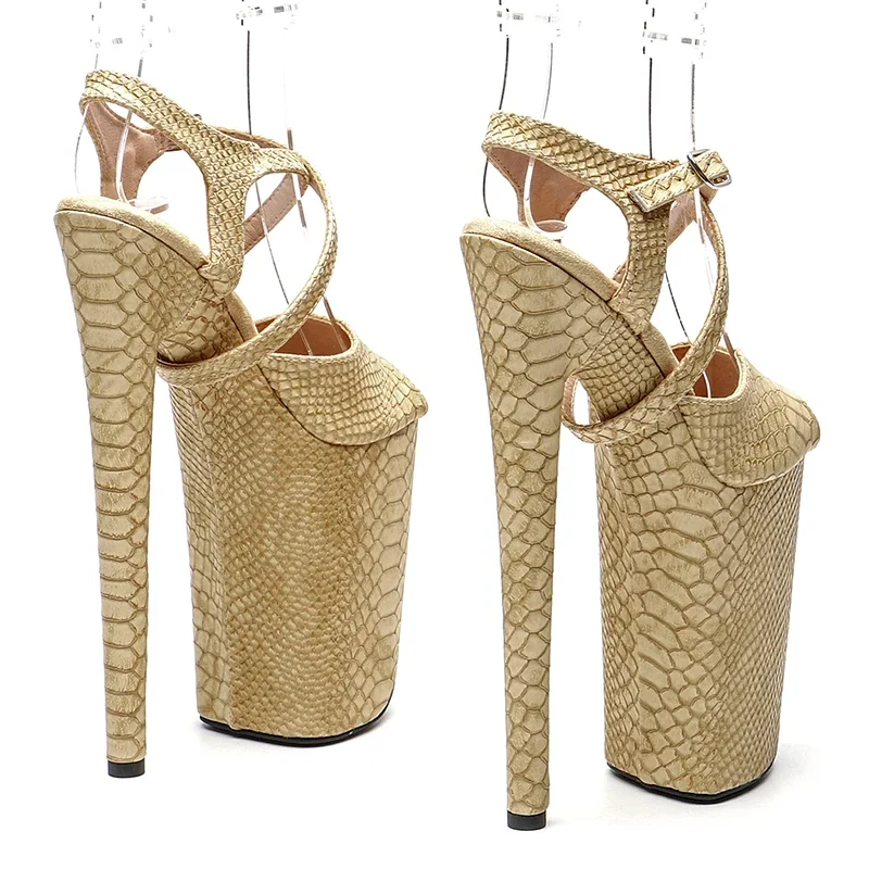 Leecabe 23CM / 9inches Snake PU Upper fashion Platform High Heels Sandals Pole Dance shoes