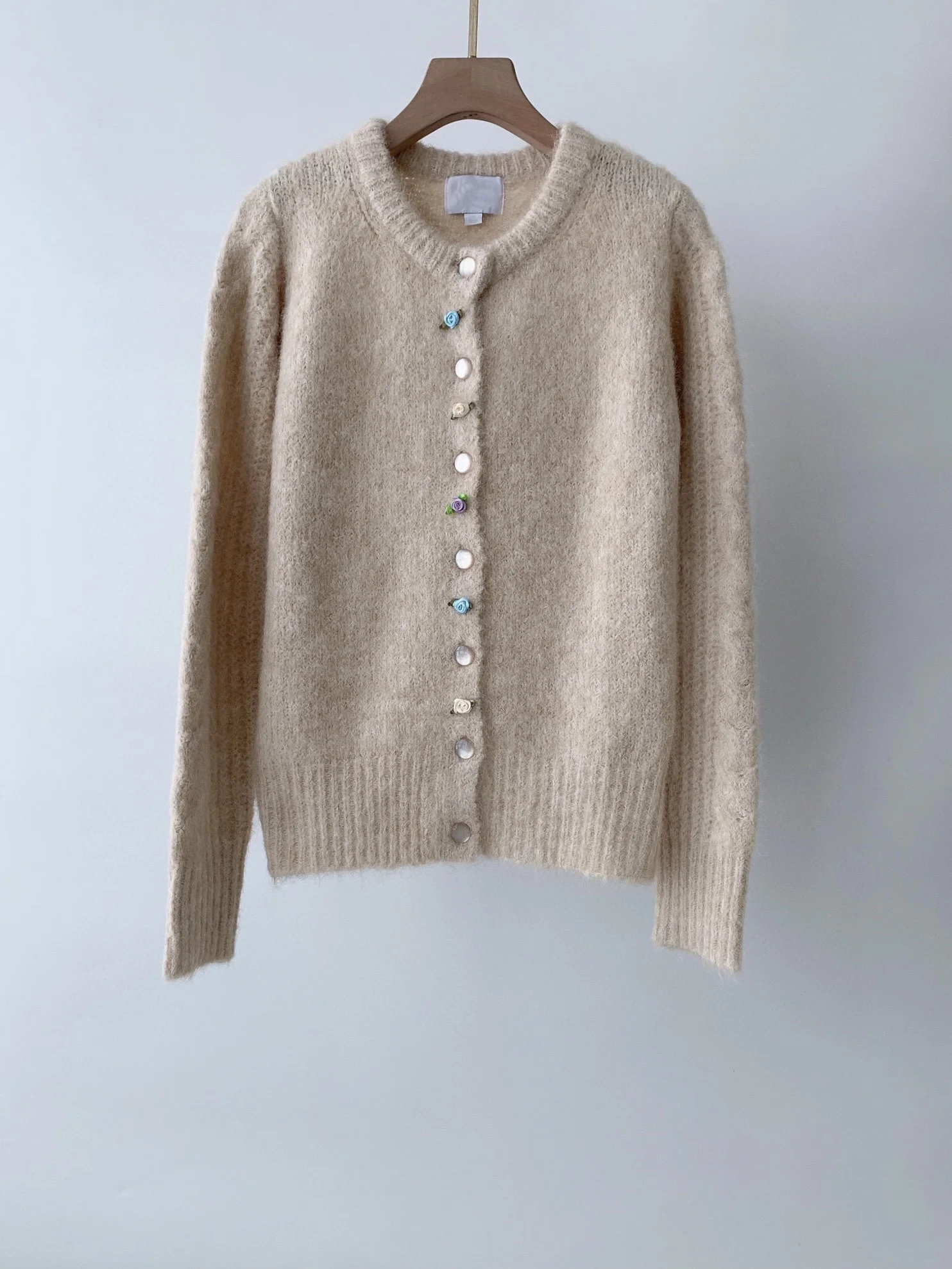 Women's Mohair Knitted Cardigan New Autumn and Winter Style 0112