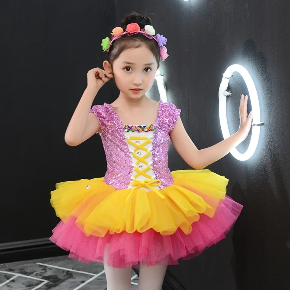 Ballet Tutu Danskleding Kinderkleding Leuke toneelkostuums Kinderkleding Prestaties Elegante maillots voor meisjes Balletjurk