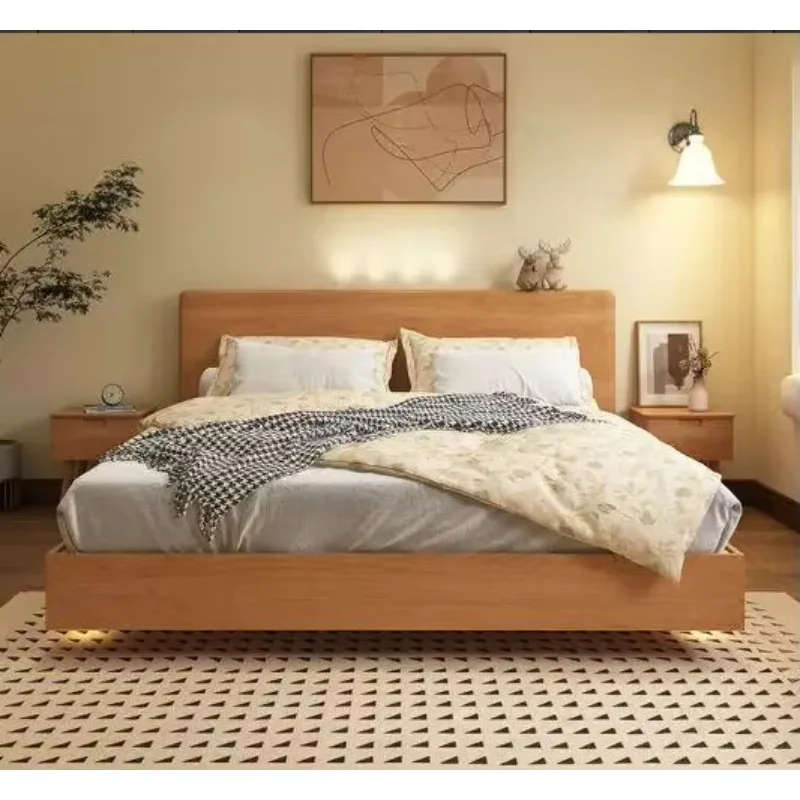 

#C Nordic 1.5-meter Single Bed White Wax Finish Simple Modern Design Solid