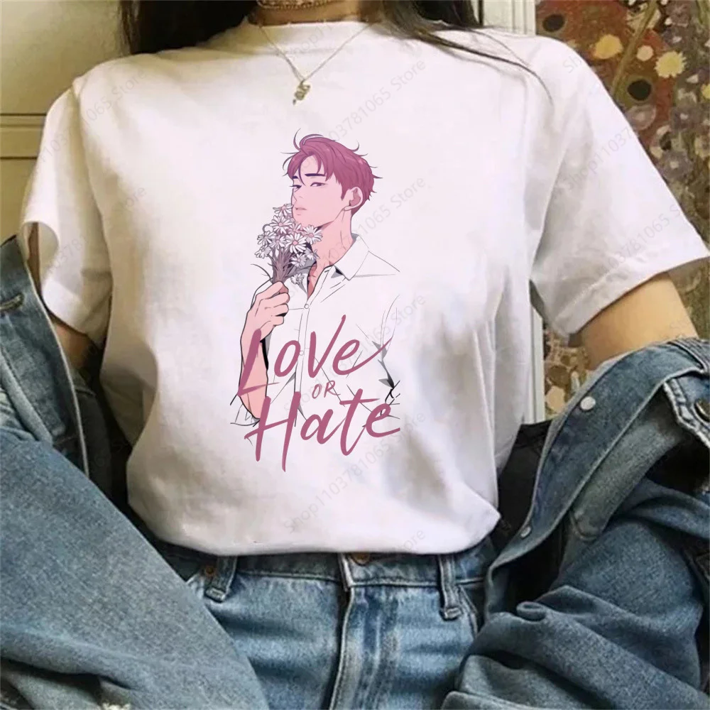 Yaoi T-shirt for Girls Short Sleeve Casual Women Tops Cartoon T Shirt for Male Printed White T Shirt Lady Tees