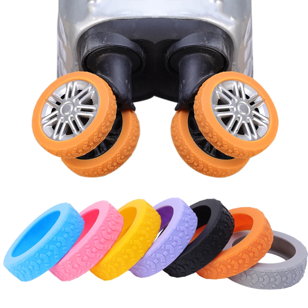 2/48pcs Luggage Wheels Protector Silicone Wheels Caster Shoes Travel Luggage Suitcase Reduce Noise Wheel Guard Cover Accessories