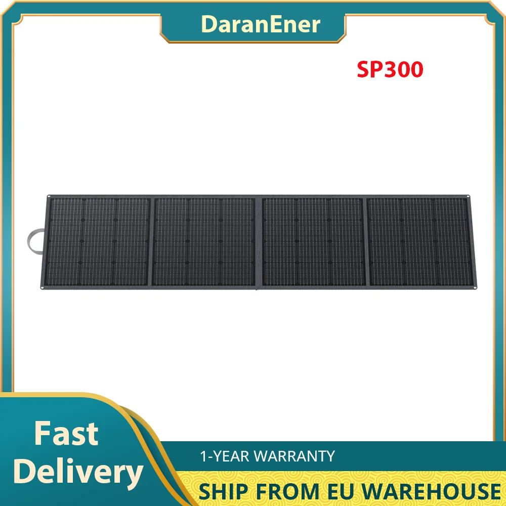 DaranEner SP300 300W Foldable Solar Panel, Adjustable Stand, IP54 Waterproof ,36.3V ,95% Transmittance